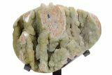 Sparkling Green Prasiolite Quartz Formation on Metal Stand #357211-1